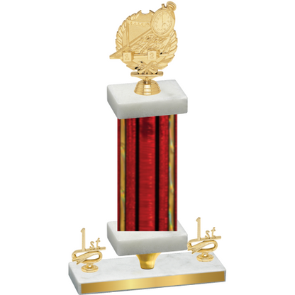 Premium Single Red Glacier First Place Swimming Trophy