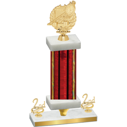 Premium Single Red Glacier Second Place Swimming Trophy