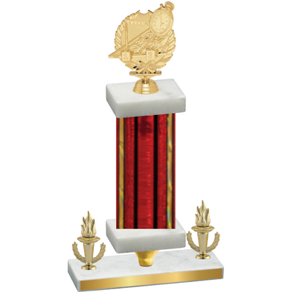 Premium Single Red Glacier Victory Swimming Trophy