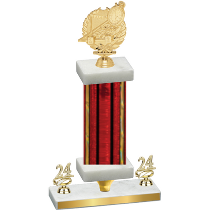 Premium Single Red Glacier Year Swimming Trophy