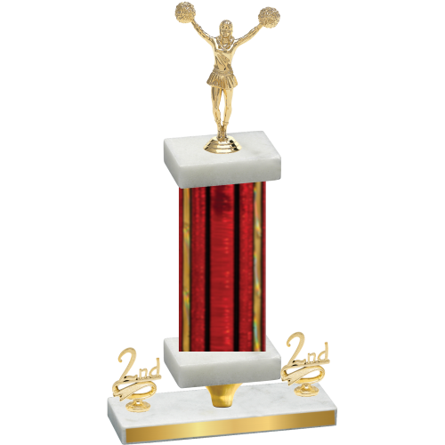Premium Single Red Glacier Second Place Cheerleading Trophy