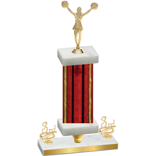 Premium Single Red Glacier Third Place Cheerleading Trophy