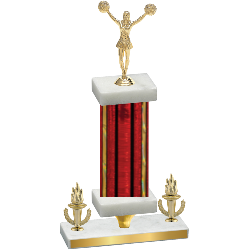 Premium Single Red Glacier Victory Cheerleading Trophy