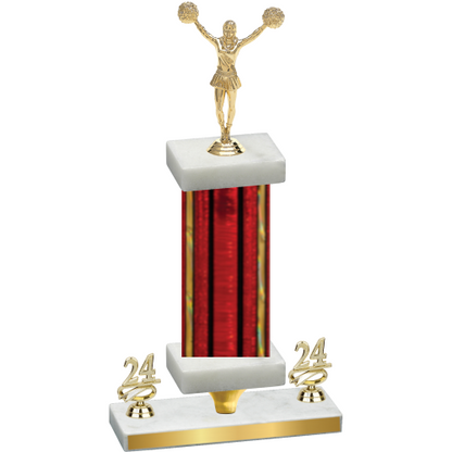 Premium Single Red Glacier Year Cheerleading Trophy