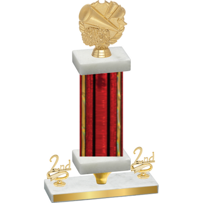 Premium Single Red Glacier Second Place Cheerleading Trophy