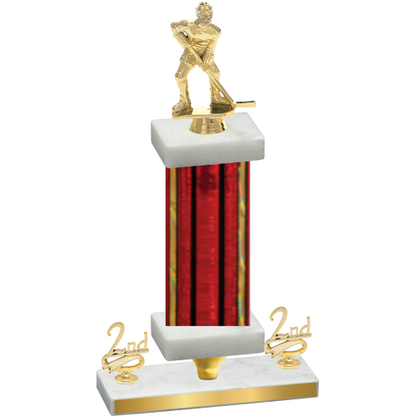 Premium Single Red Glacier Second Place Hockey Trophy