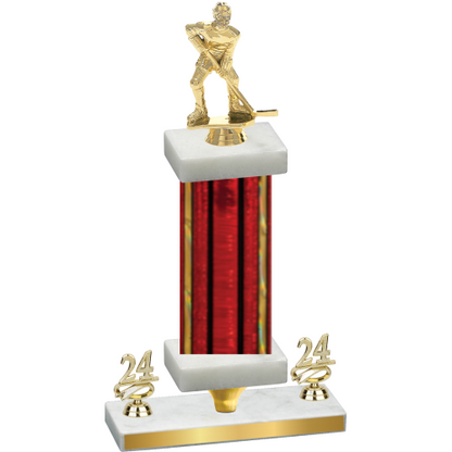 Premium Single Red Glacier Year Hockey Trophy