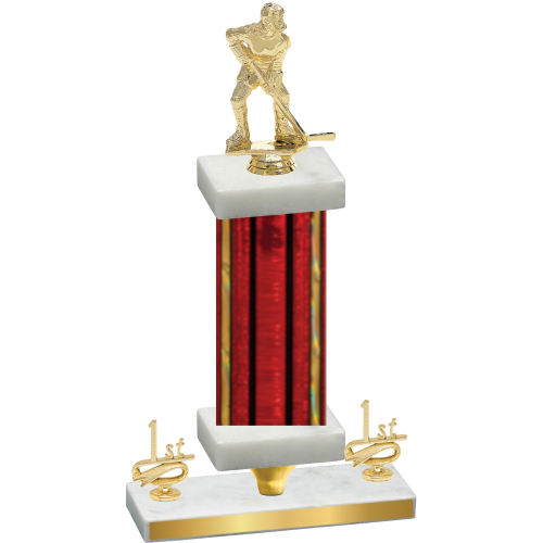 Premium Single Red Glacier First Place Hockey Trophy