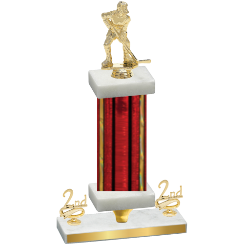 Premium Single Red Glacier Second Place Hockey Trophy