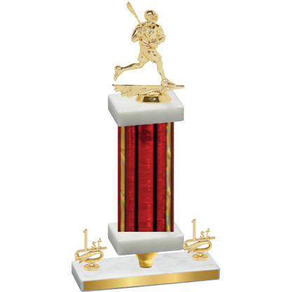 Premium Single Red Glacier First Place Lacrosse Trophy