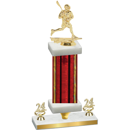 Premium Single Red Glacier Year Lacrosse Trophy