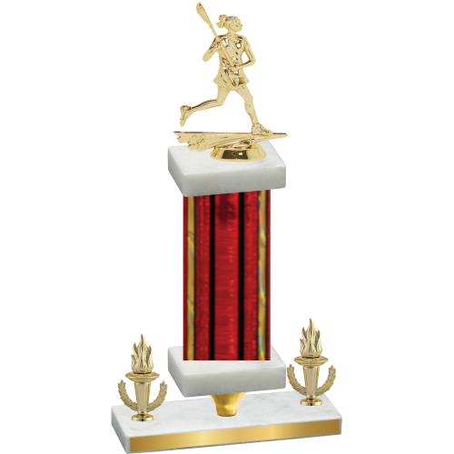 Premium Single Red Glacier Victory Lacrosse Trophy