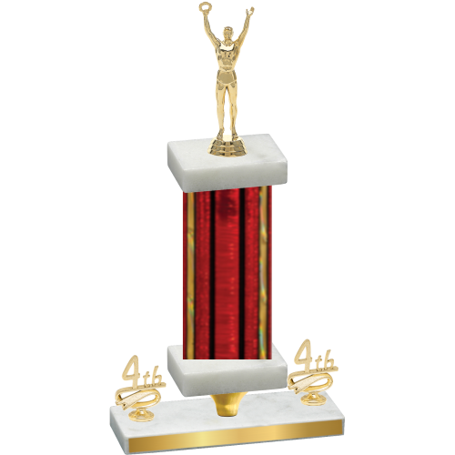 Premium Single Red Glacier Fourth Place Victory Trophy