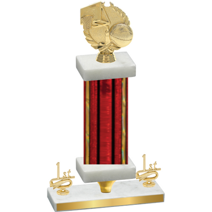 Premium Single Red Glacier First Place Basketball Trophy