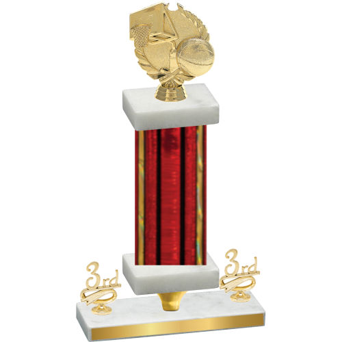 Premium Single Red Glacier Third Place Basketball Trophy