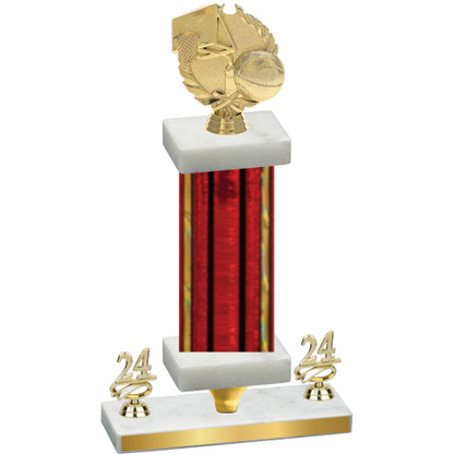 Premium Single Red Glacier Year Basketball Trophy