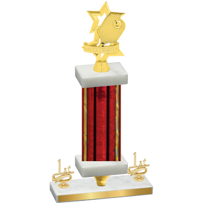 Premium Single Red Glacier First Place Pickleball Trophy