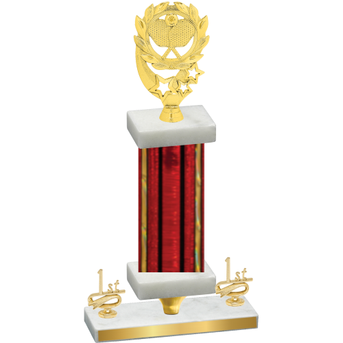 Premium Single Red Glacier First Place Pickleball Trophy