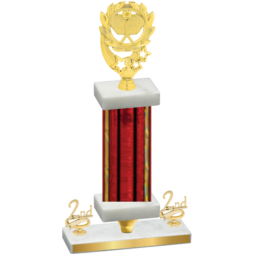 Premium Single Red Glacier Second Place Pickleball Trophy