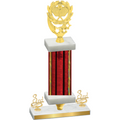 Premium Single Red Glacier Third Place Pickleball Trophy