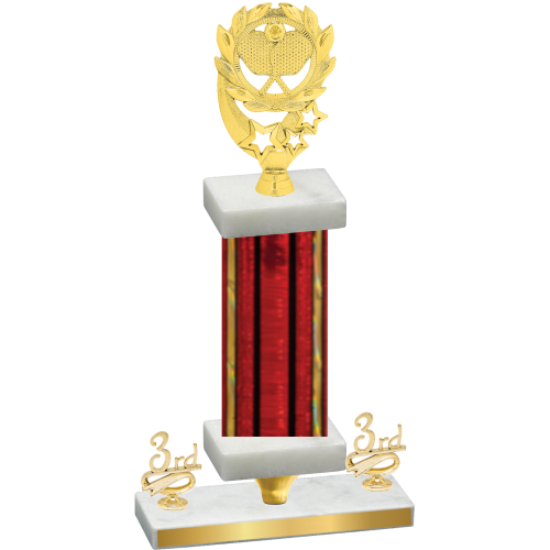 Premium Single Red Glacier Third Place Pickleball Trophy