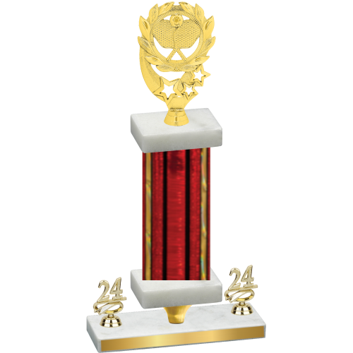 Premium Single Red Glacier Year Pickleball Trophy