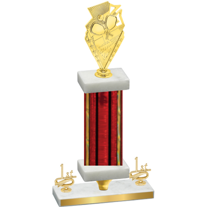 Premium Single Red Glacier First Place Pickleball Trophy