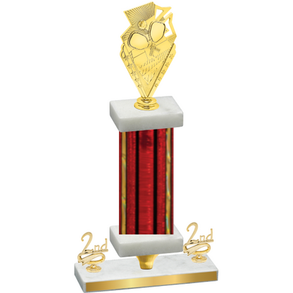 Premium Single Red Glacier Second Place Pickleball Trophy