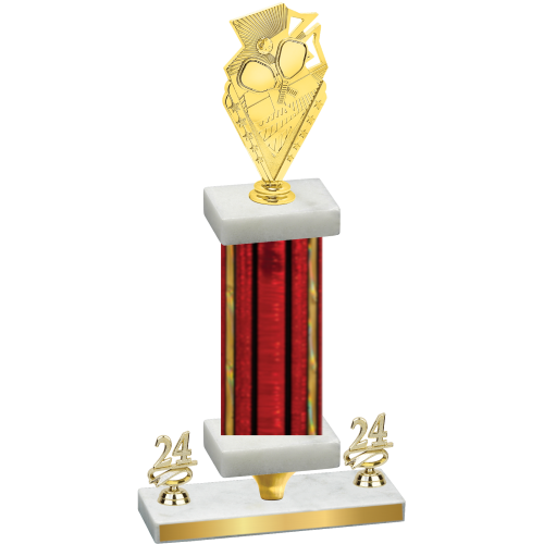 Premium Single Red Glacier Year Pickleball Trophy