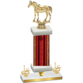 Premium Single Red Glacier First Place Horses Trophy