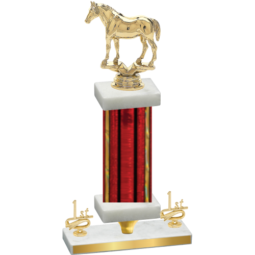 Premium Single Red Glacier First Place Horses Trophy