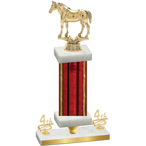 Premium Single Red Glacier Fourth Place Horses Trophy