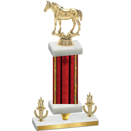 Premium Single Red Glacier Victory Horses Trophy