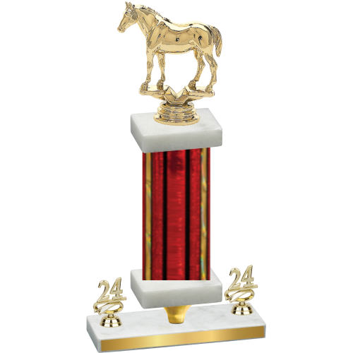 Premium Single Red Glacier Year Horses Trophy