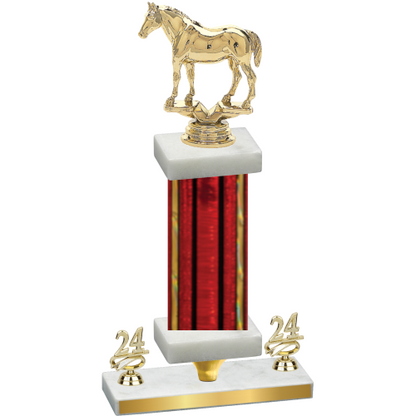 Premium Single Red Glacier Year Horses Trophy