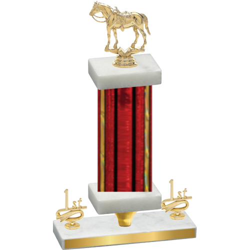 Premium Single Red Glacier First Place Horses Trophy