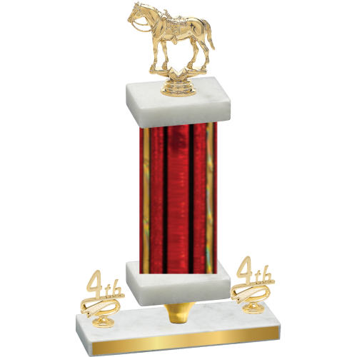 Premium Single Red Glacier Fourth Place Horses Trophy