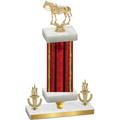 Premium Single Red Glacier Victory Horses Trophy