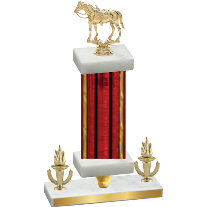 Premium Single Red Glacier Victory Horses Trophy