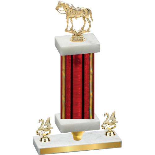 Premium Single Red Glacier Year Horses Trophy