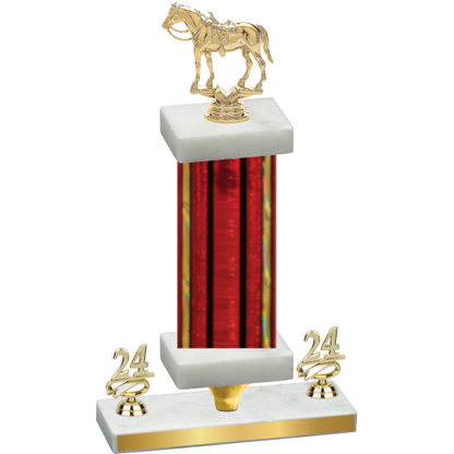 Premium Single Red Glacier Year Horses Trophy