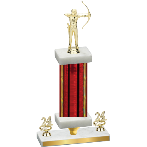 Premium Single Red Glacier Year Archery Trophy