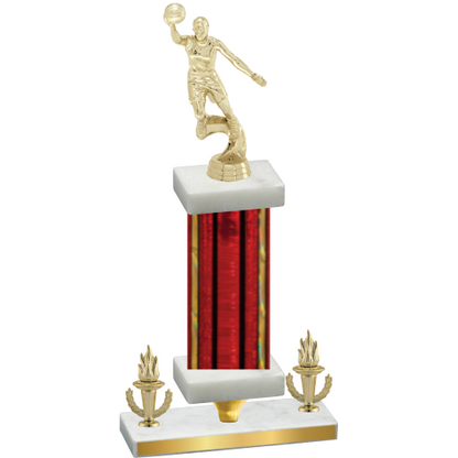 Premium Single Red Glacier Victory Basketball Trophy