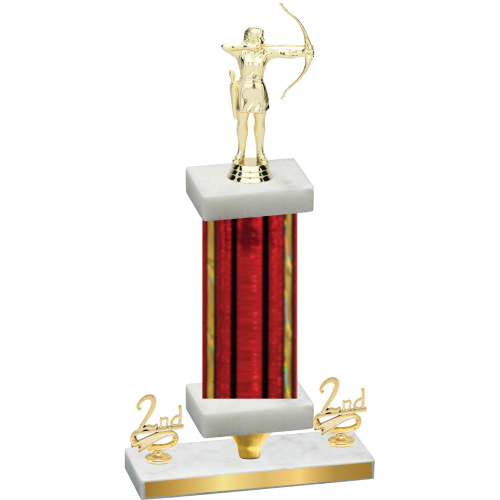 Premium Single Red Glacier Second Place Archery Trophy