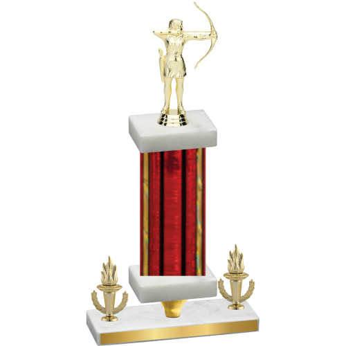 Premium Single Red Glacier Victory Archery Trophy