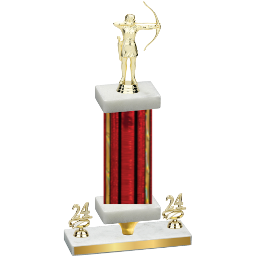 Premium Single Red Glacier Year Archery Trophy