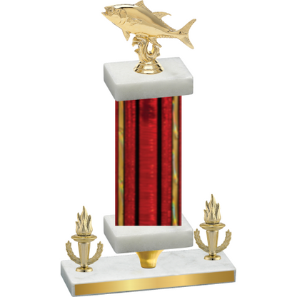 Premium Single Red Glacier Victory Fishing Trophy