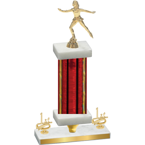 Premium Single Red Glacier First Place Skater Trophy