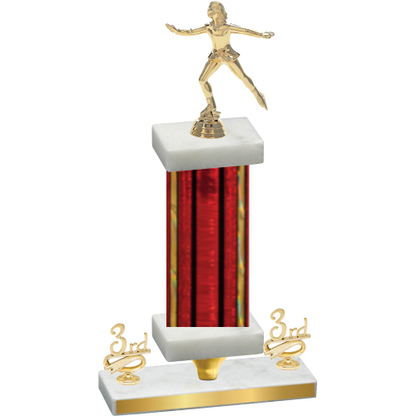 Premium Single Red Glacier Third Place Skater Trophy