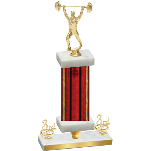 Premium Single Red Glacier Third Place Weights Trophy